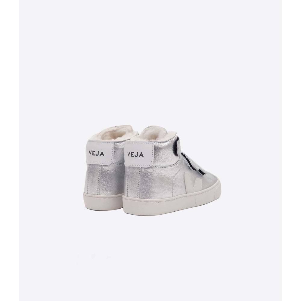 Veja ESPLAR MID FURED LEATHER Hoog Kinderen Zilver | BE 690NWY